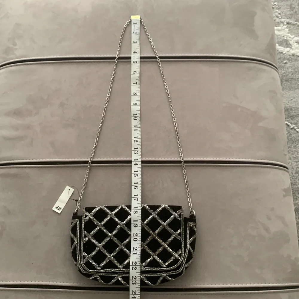 NWT H & M Black Beaded Shoulder Bag - Picture 16 of 17